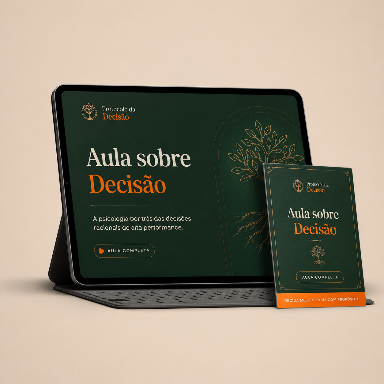 Mockup 3D de Bônus: Aula sobre Decisão